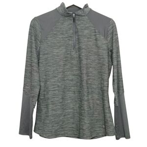 Under Armour Gray Quarter-Zip Pullover Activewear Shirt Womens Large
